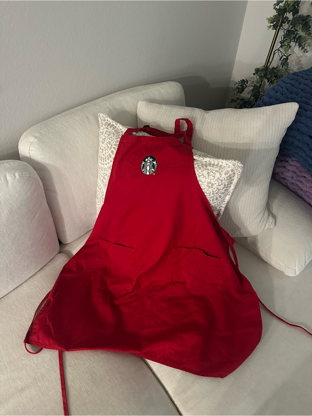 Starbucks Red Barista Apron with Green Logo